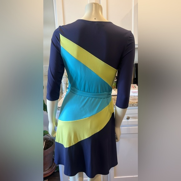 Max and Cleo Colorblock Wrap Dress - Picture 2 of 3